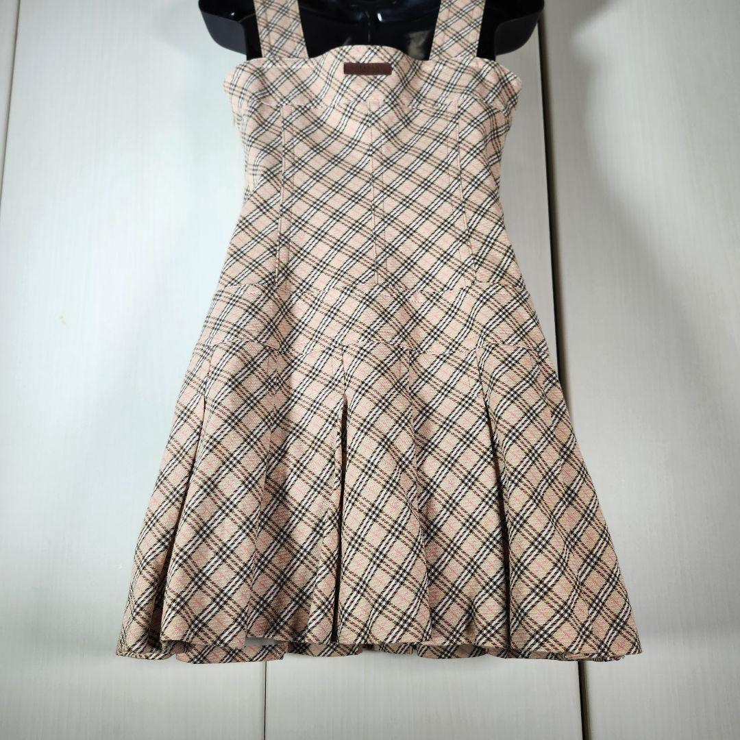 希少　美品　BURBERRY ノバチェック　ワンピース　牛革ベルト　y2k　S