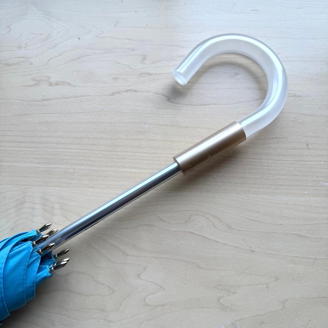 ★新品★フルラ　晴雨兼用　日傘　長傘　１級遮光　スライド式　ベージュ×ブルー