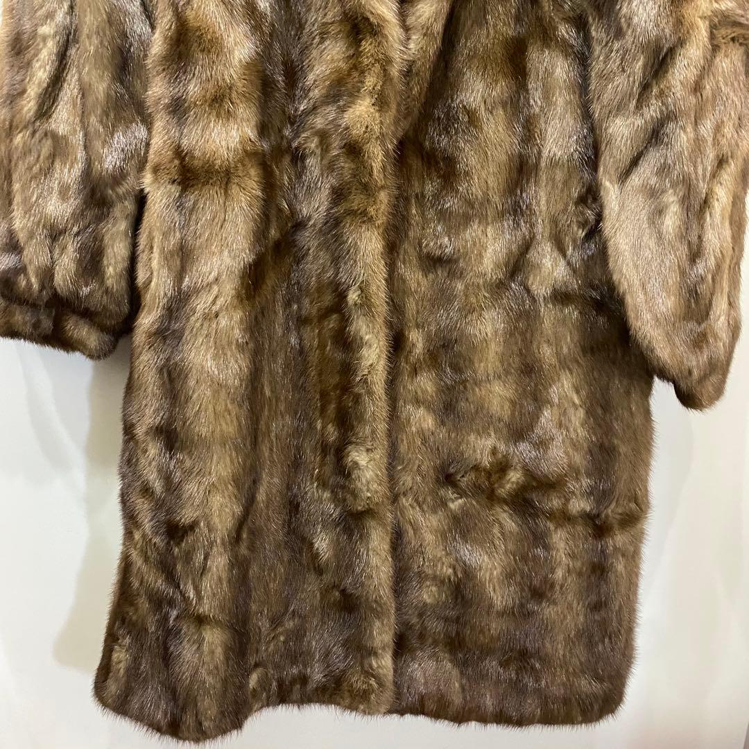 sh2297 SAGA MINK サガミンク　ブラウン 毛皮 ロングコート