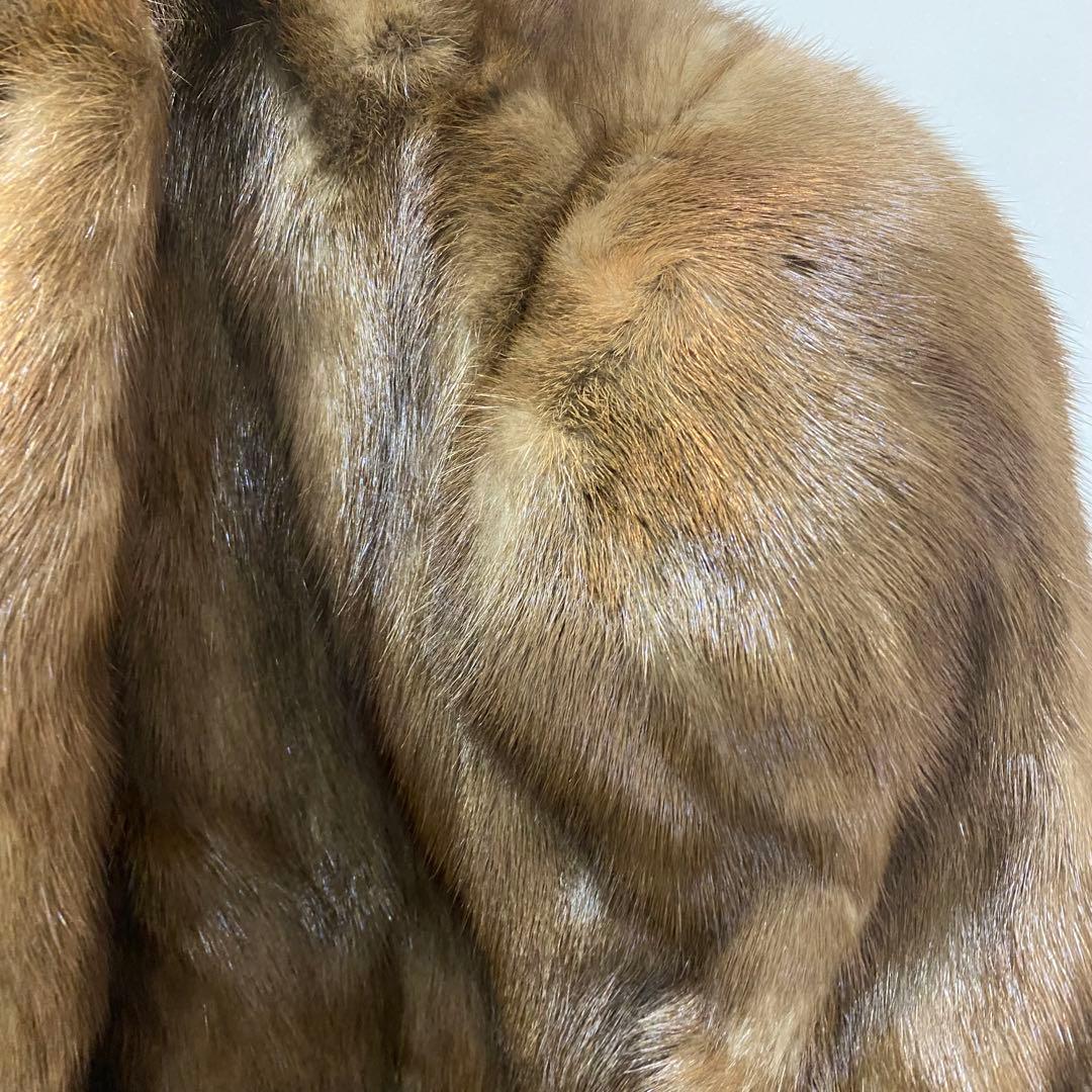 sh2297 SAGA MINK サガミンク　ブラウン 毛皮 ロングコート