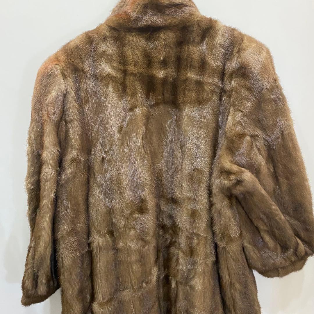 sh2297 SAGA MINK サガミンク　ブラウン 毛皮 ロングコート