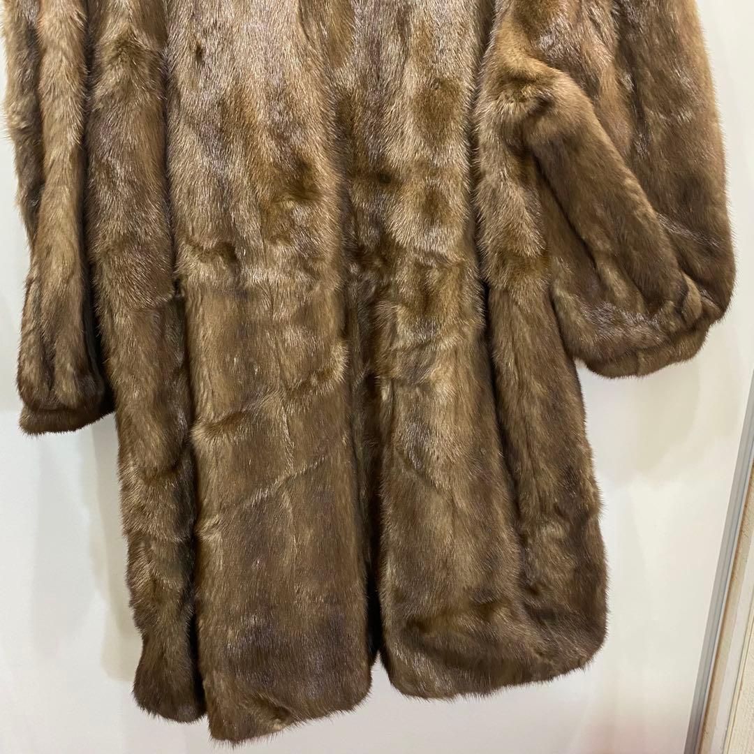 sh2297 SAGA MINK サガミンク　ブラウン 毛皮 ロングコート