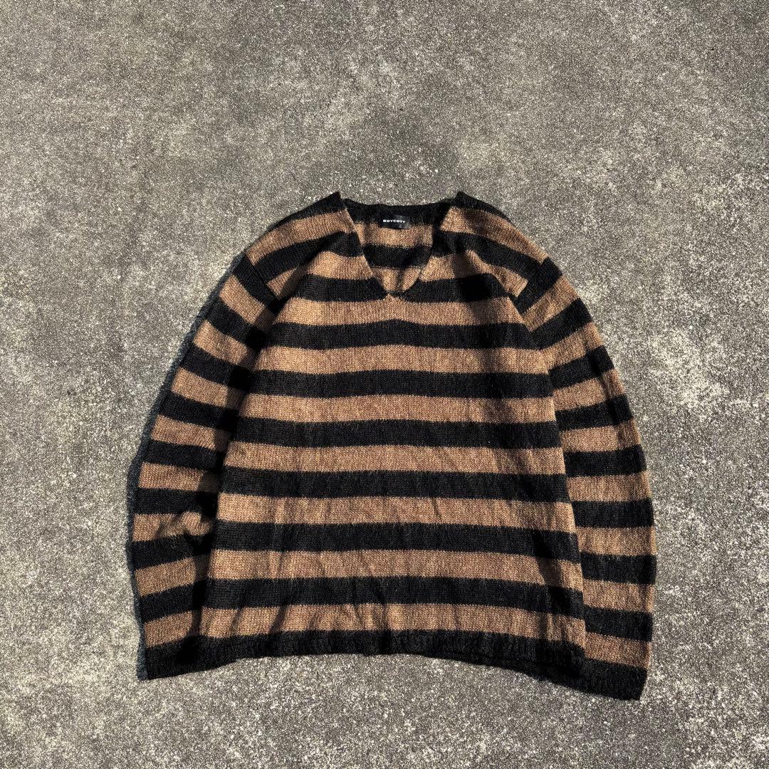 90s モヘアニット ボーダー パンク グランジ archive Y2K