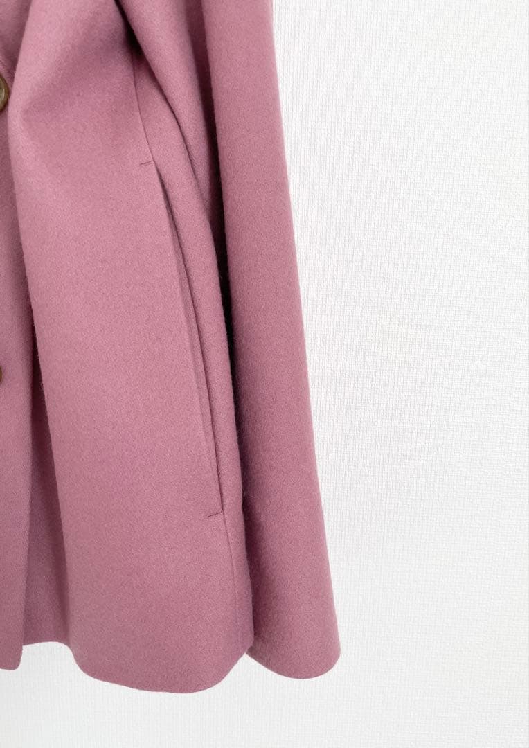 Theory セオリー ラムウール メルトン ピーコート ピンク Pコート