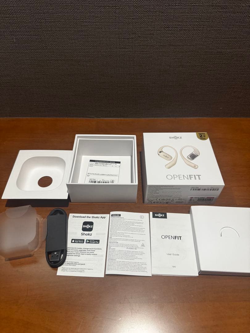 Shokz OpenFit ワイヤレスイヤホン ベージュ+保護ケース