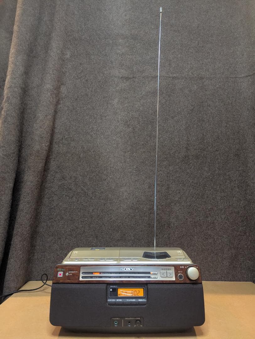【完動美品】SONY CDラジカセ CFD-A110 木目調 リモコン付 レトロ