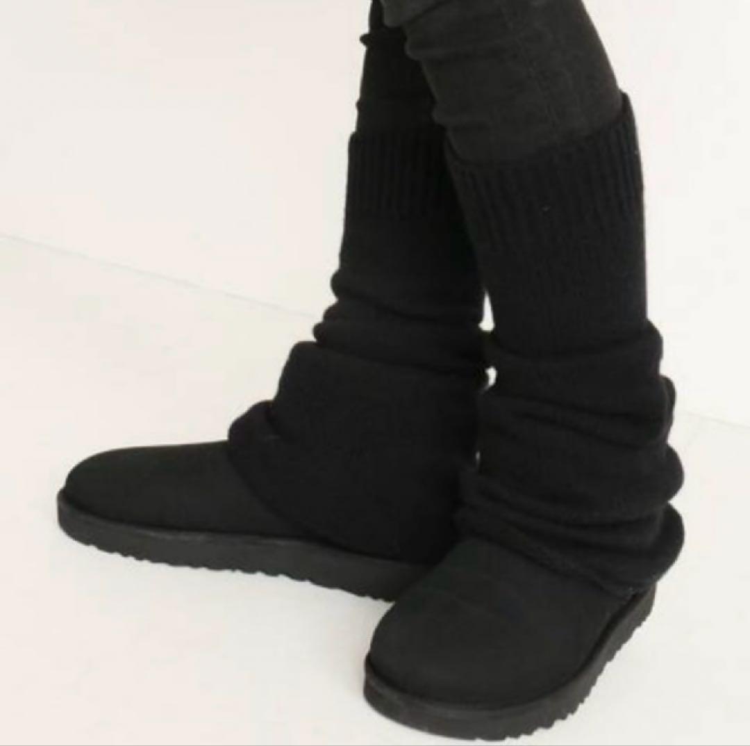 ドゥーズィエムクラス CARIAGGI レッグウォーマー　カシミヤ100% 黒