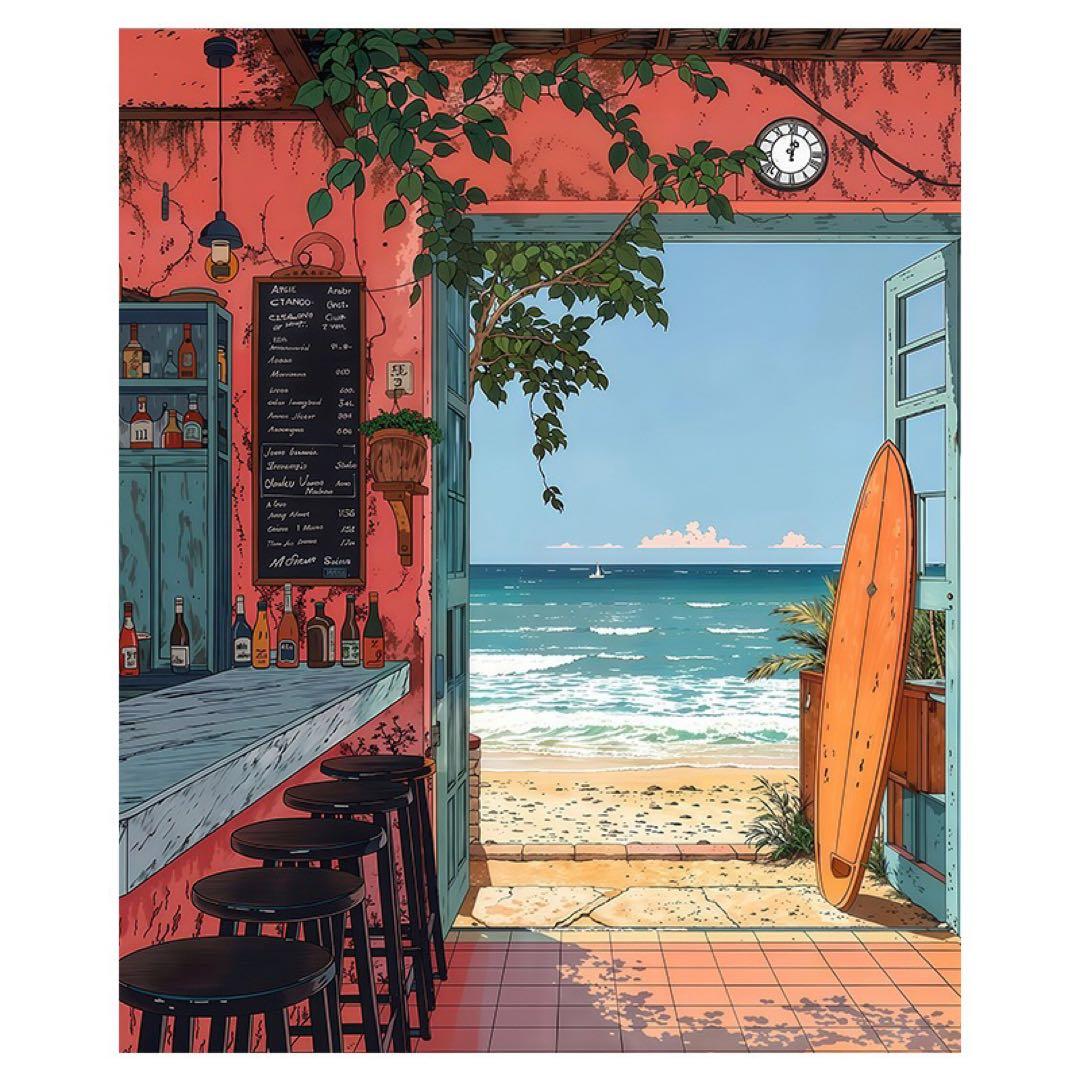 ビーチ風景 サーフィン アートプリント