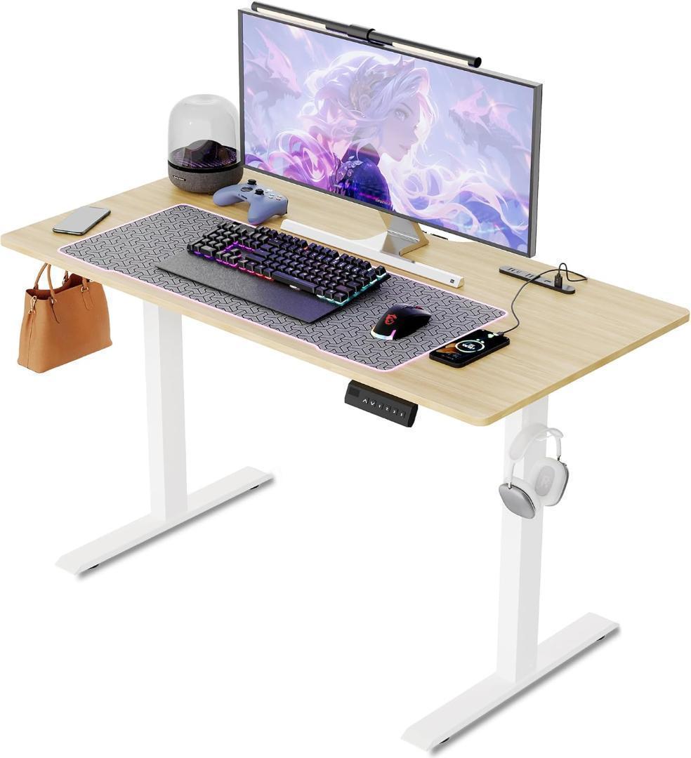 ゲーミングデスク 電動昇降式 パソコンデスク 120×60×72-117cm