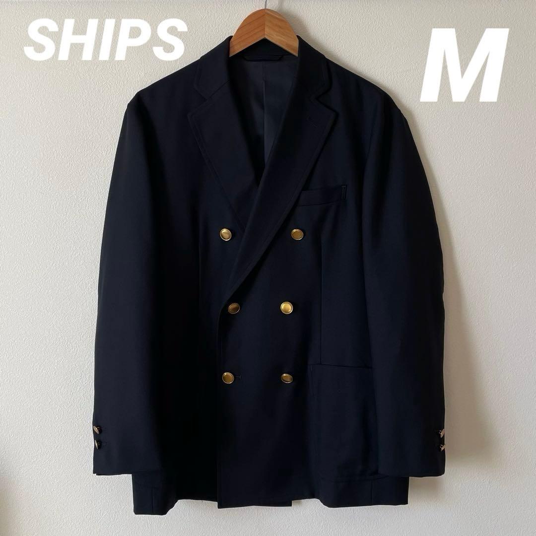 SHIPS ネイビー ダブル ブレザー ジャケット 紺ブレ Mサイズ