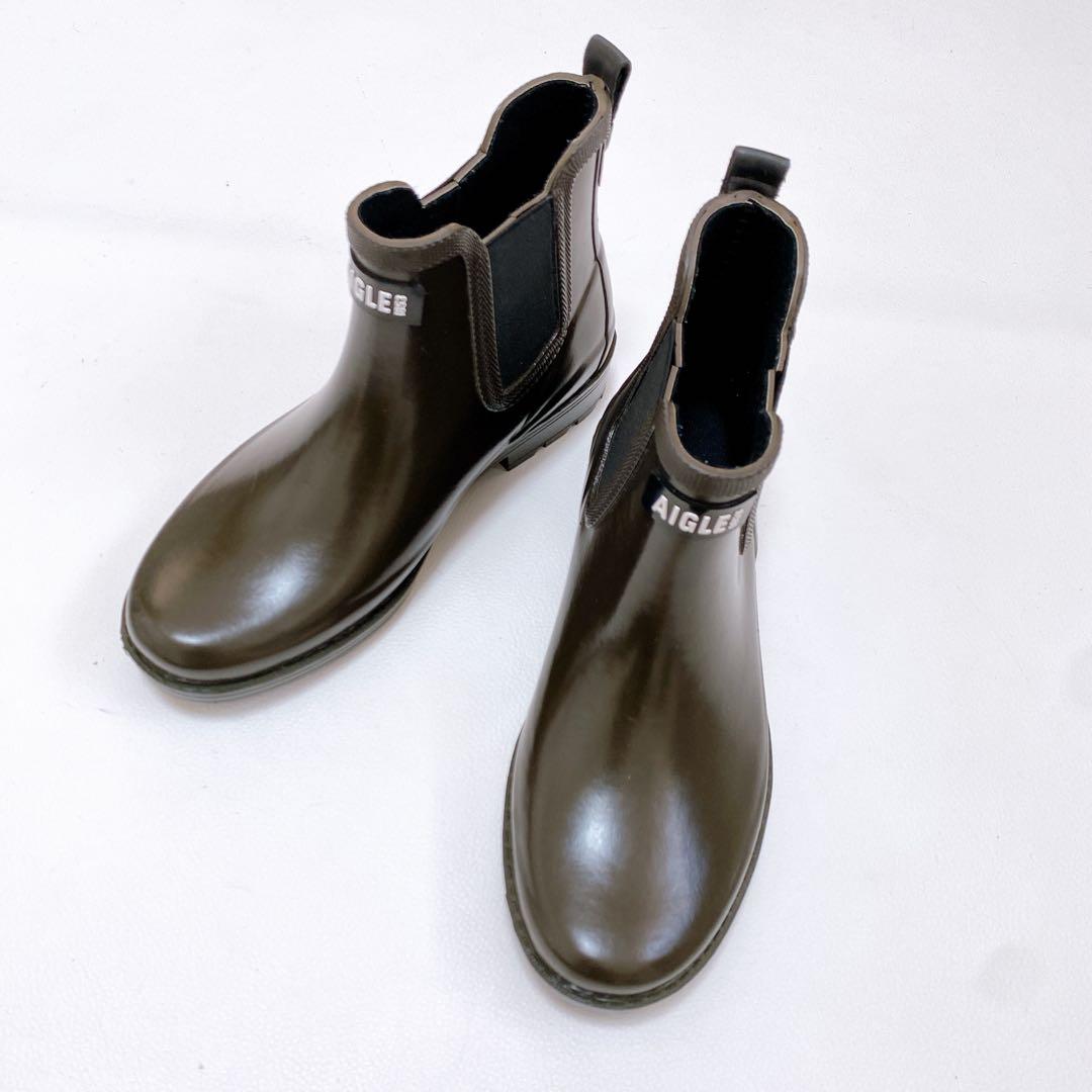 未使用 AIGLE エーグルカーヴィル2 レインブーツ 37 ブラウン