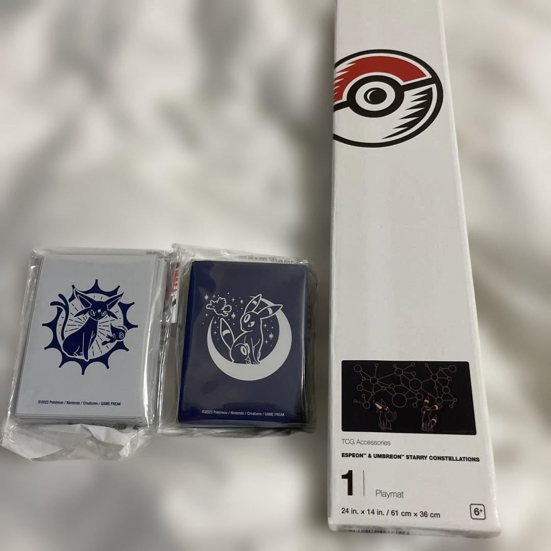 海外　ポケモンセンター　プレイマット　デッキシールド　ブラッキー　エーフィー