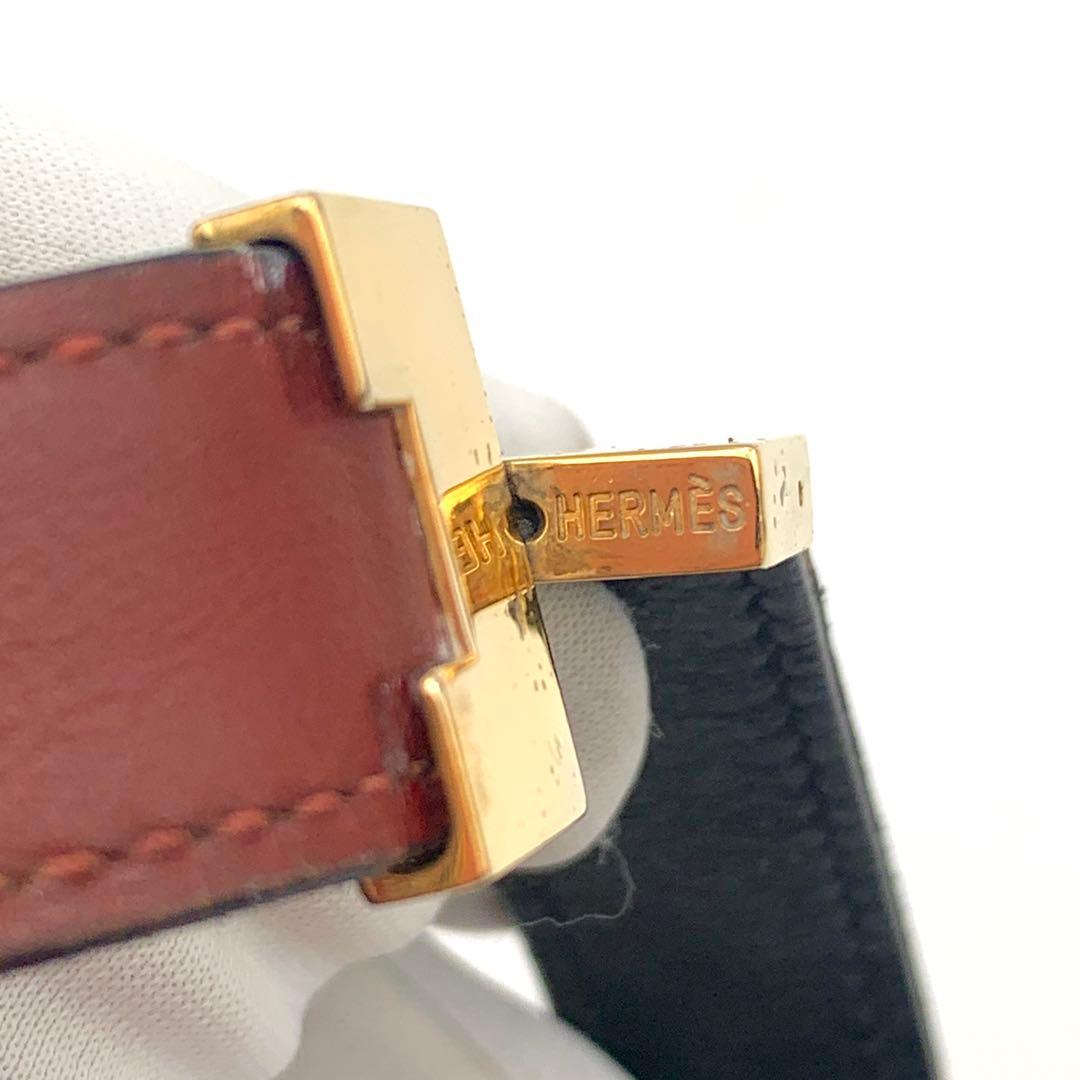 エルメス ルーリーブレス ゴールド金具 レザー ブラッグ ボルドー バングル