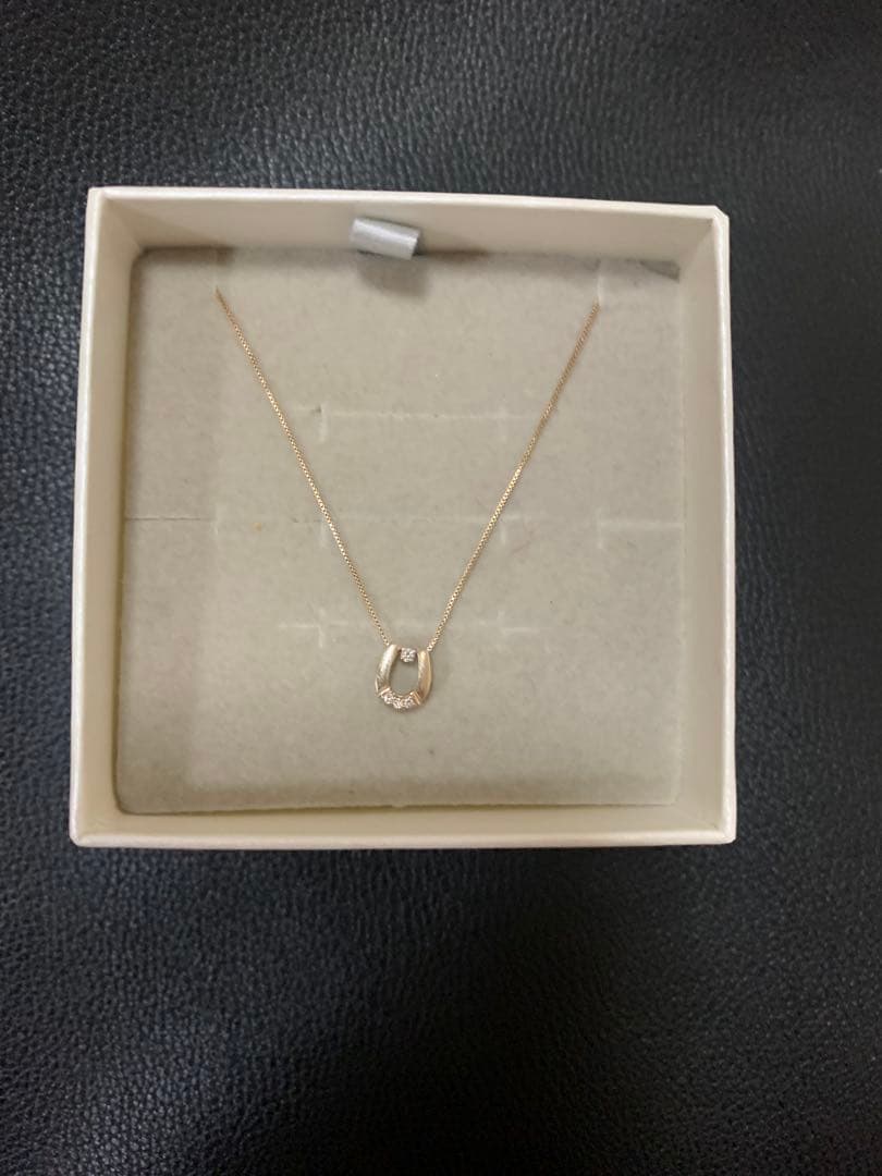 馬蹄（ホースシュー）K10ピンクゴールドネックレス