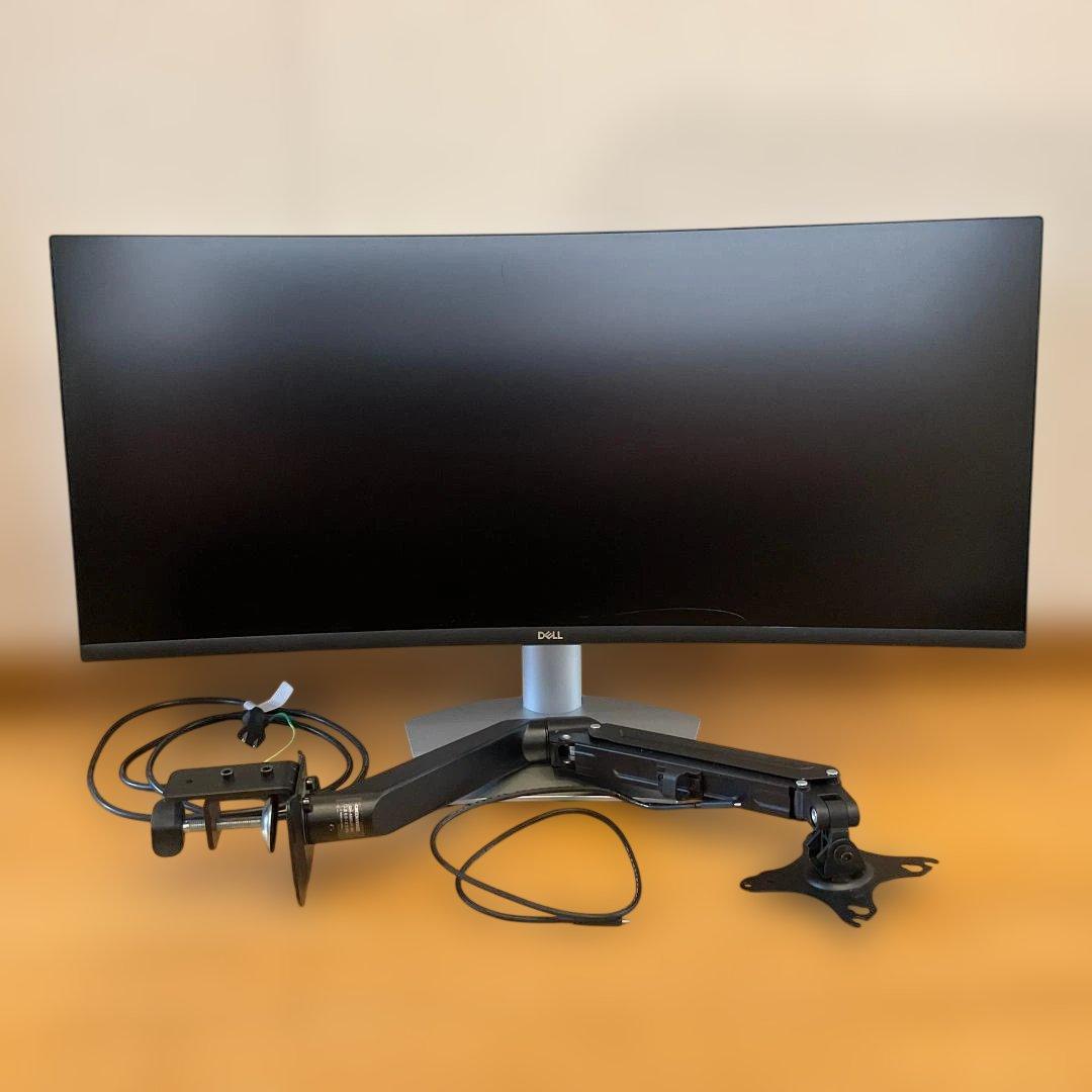 画面傷あり　DELL S3423DWC 34インチモニター + モニターアーム