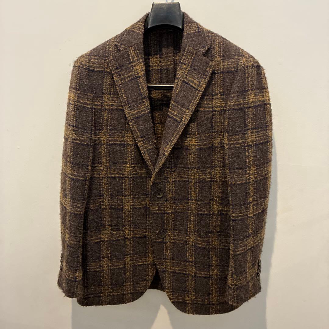 LARDINI チェック柄 テーラードジャケット 46 ラルディーニ