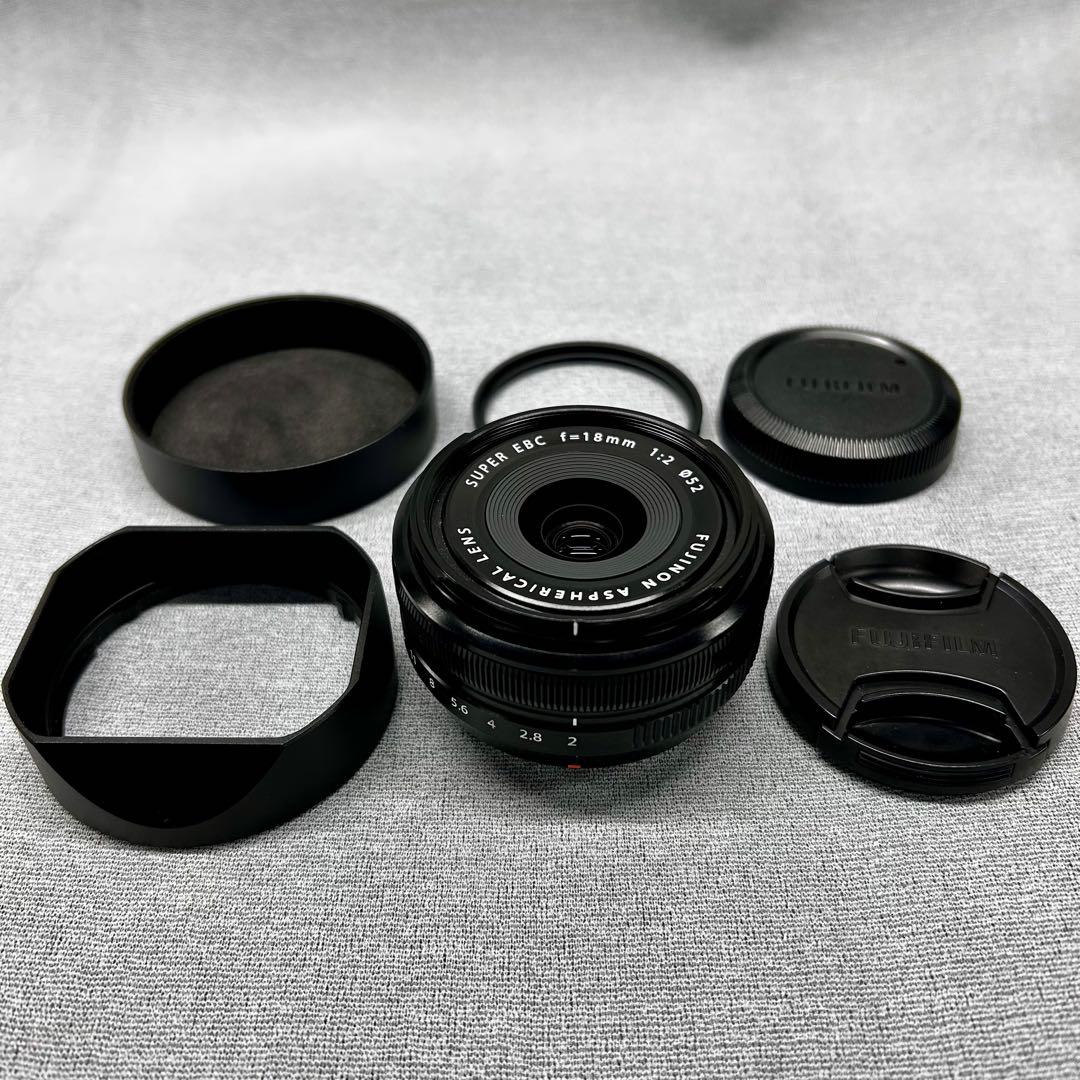 FUJIFILM XF18mmF2 R 角型フード レンズプロテクター付き 美品