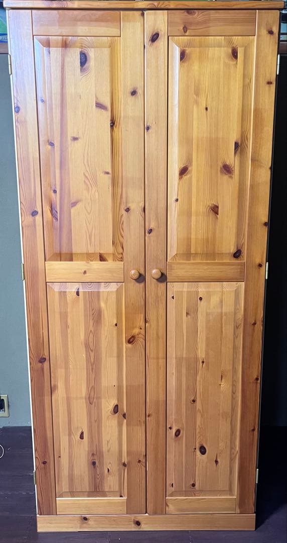 木製 クローゼット 2ドア ナチュラルウッド 洋服タンス 収納家具