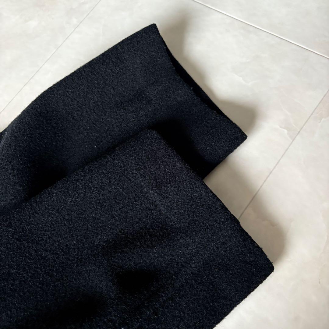 tricot COMME des GARCONS 襟レザーウールコート 黒L相当