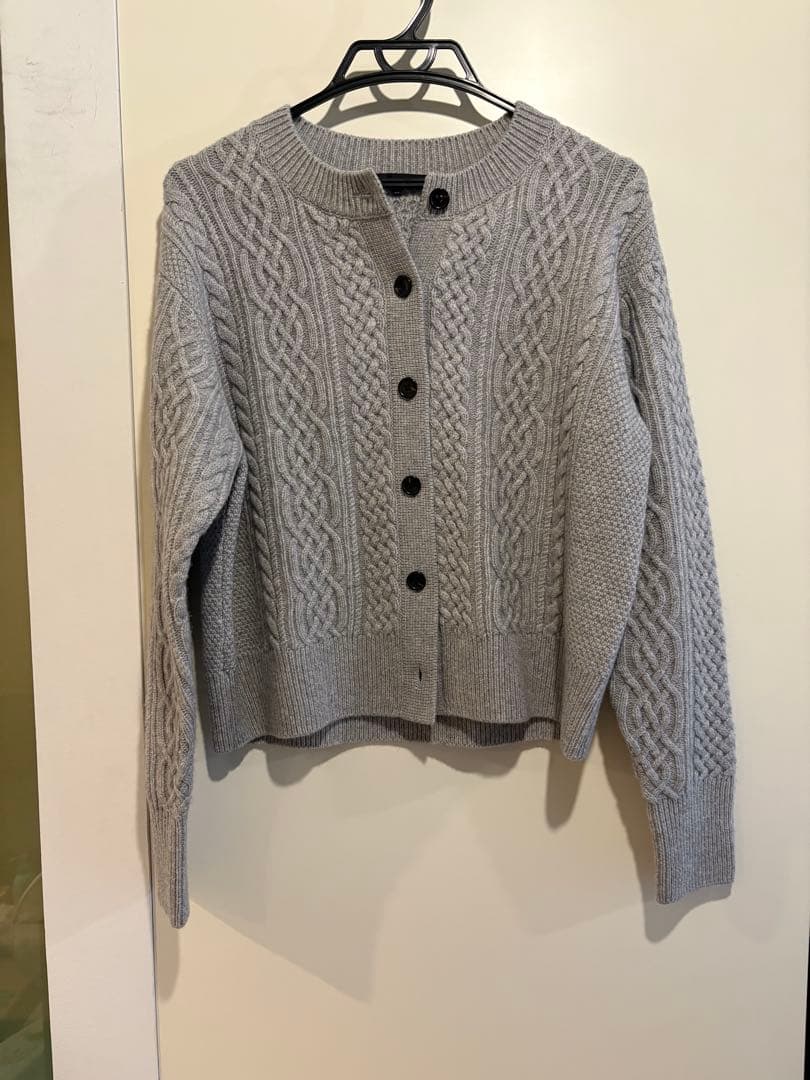 23区　ケーブルニットカーディガン　カシミヤブレンド　グレー　サイズ38