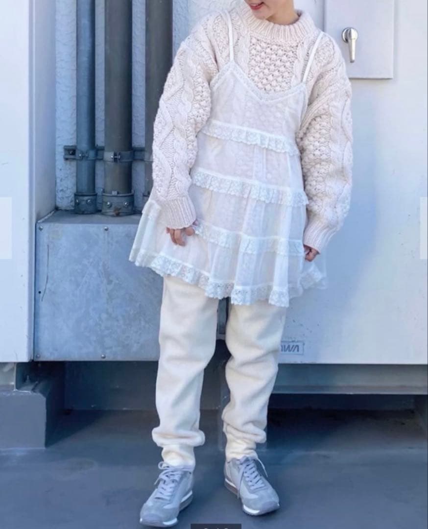 Dot＆Stripes メッシュキャミブラウス