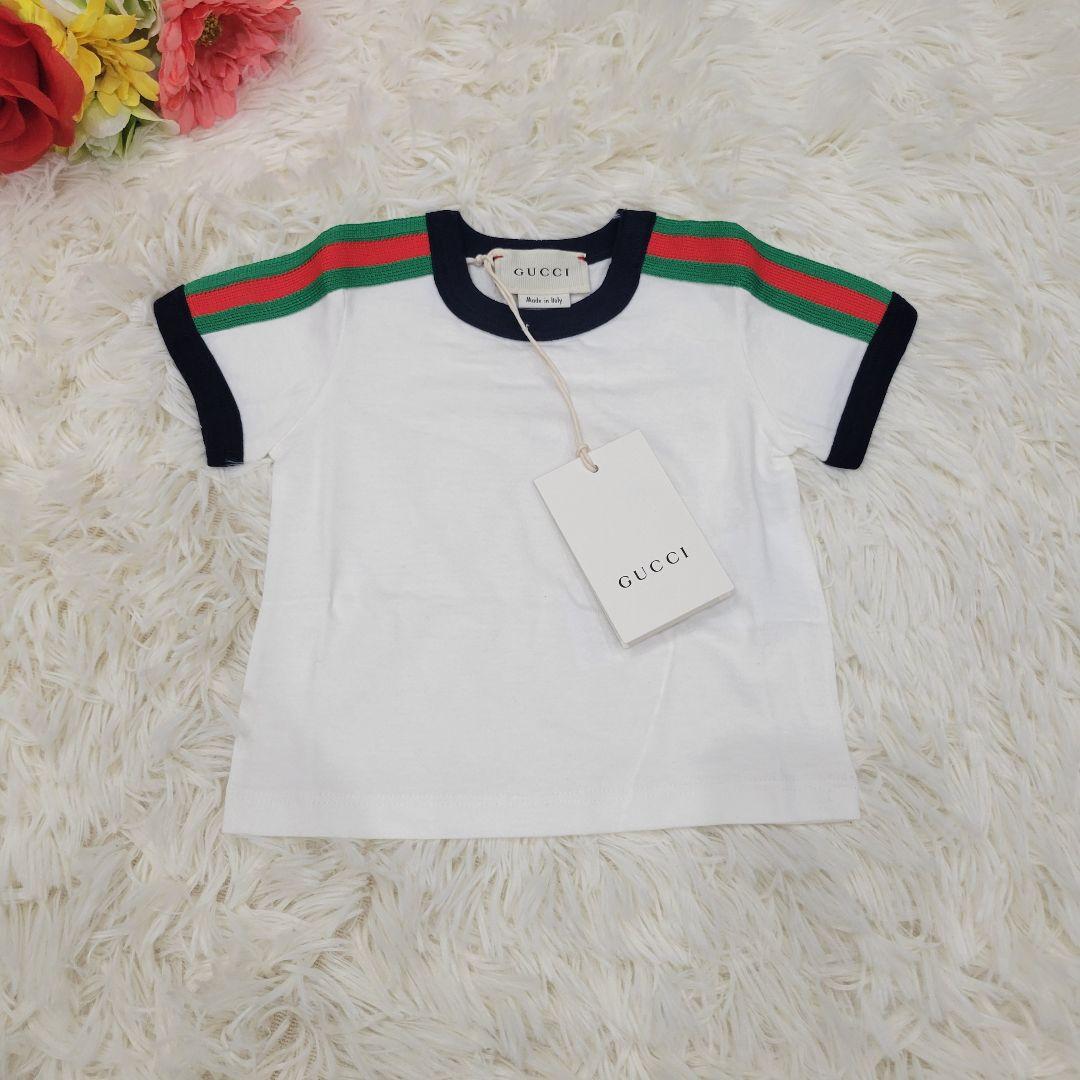 GUCCI　タグ付き　ホワイト　肩ライン　Tシャツ　半袖　蛇　トップス　お洒落