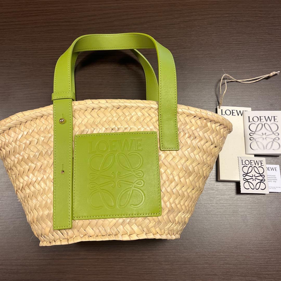 ロエベ　カゴバック　スモール　グリーン