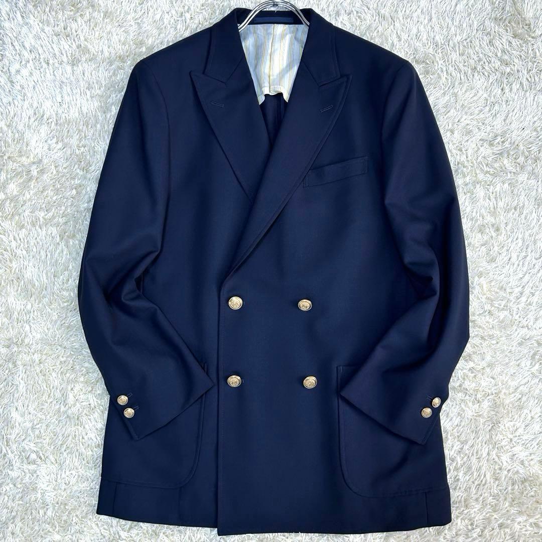 【現行 極美品 martin】マッキントッシュ　紺ブレ　金ボタン　ストレッチ