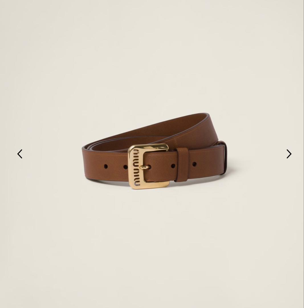 miu miu ミュウミュウ ナッパレザー ベルト ブラウン