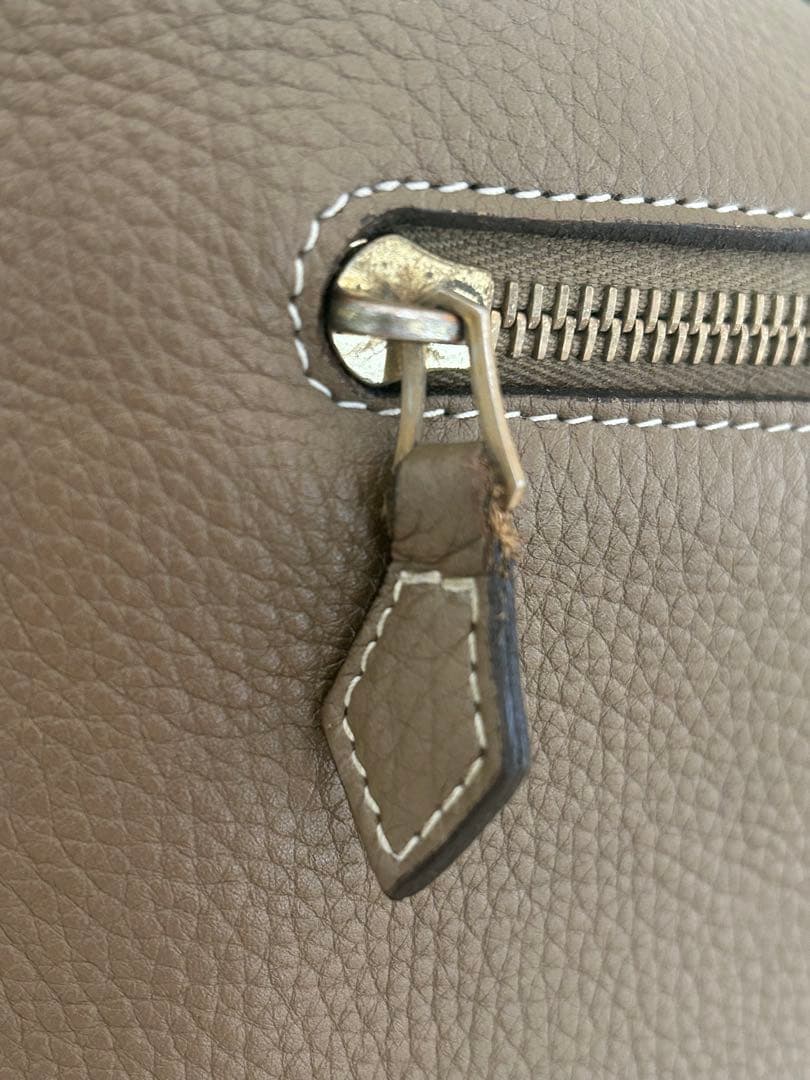 シセイ　メンズレザー トートバッグ　ベージュ