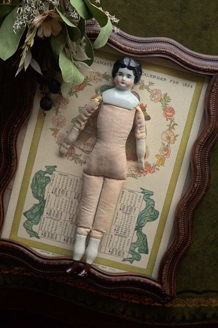 アンティーク チャイナヘッドドール ビスクドール ブロカント ドールハウス