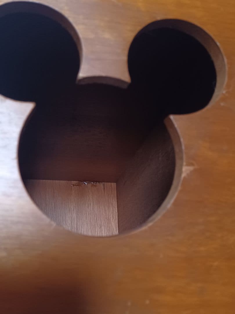 昭和レトロ ディズニー ミッキーマウス ゴミ箱 木製