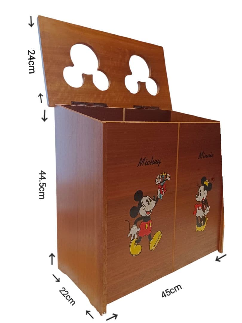 昭和レトロ ディズニー ミッキーマウス ゴミ箱 木製