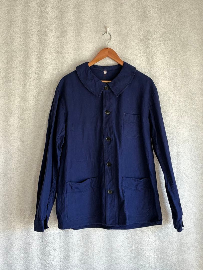 40s フランス ワークジャケット ユーロワーク コットンツイル Vポケ