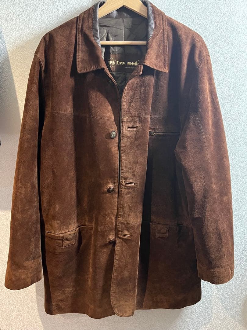 本革 スウェード ハーフコート　カバーオール