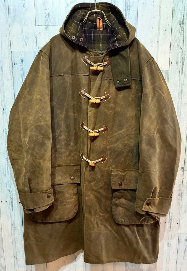 ビンテージ BABOUR バブアー オイルド ダッフルコート XL レアモデル