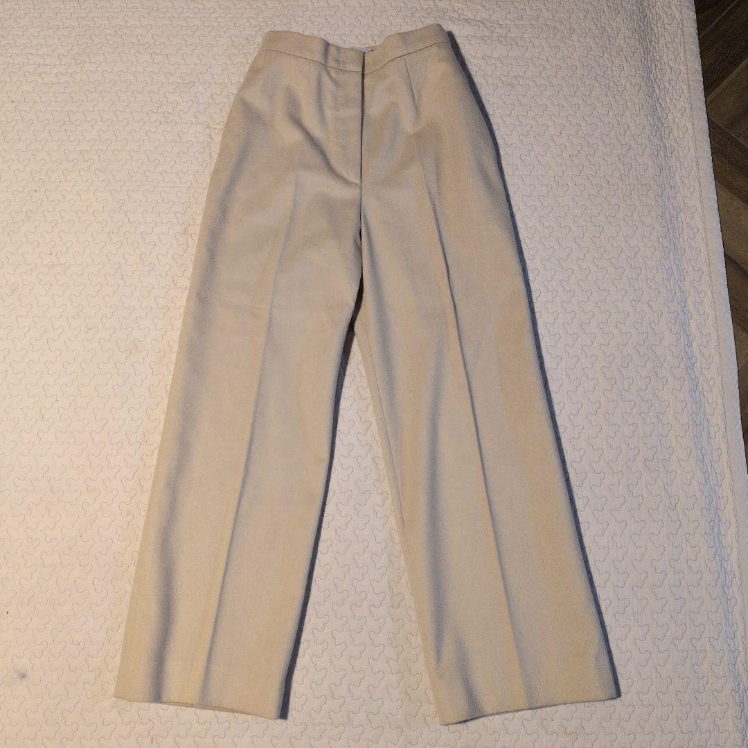 MaxMaraベージュ ウールパンツ センタープレス カシミヤ　36