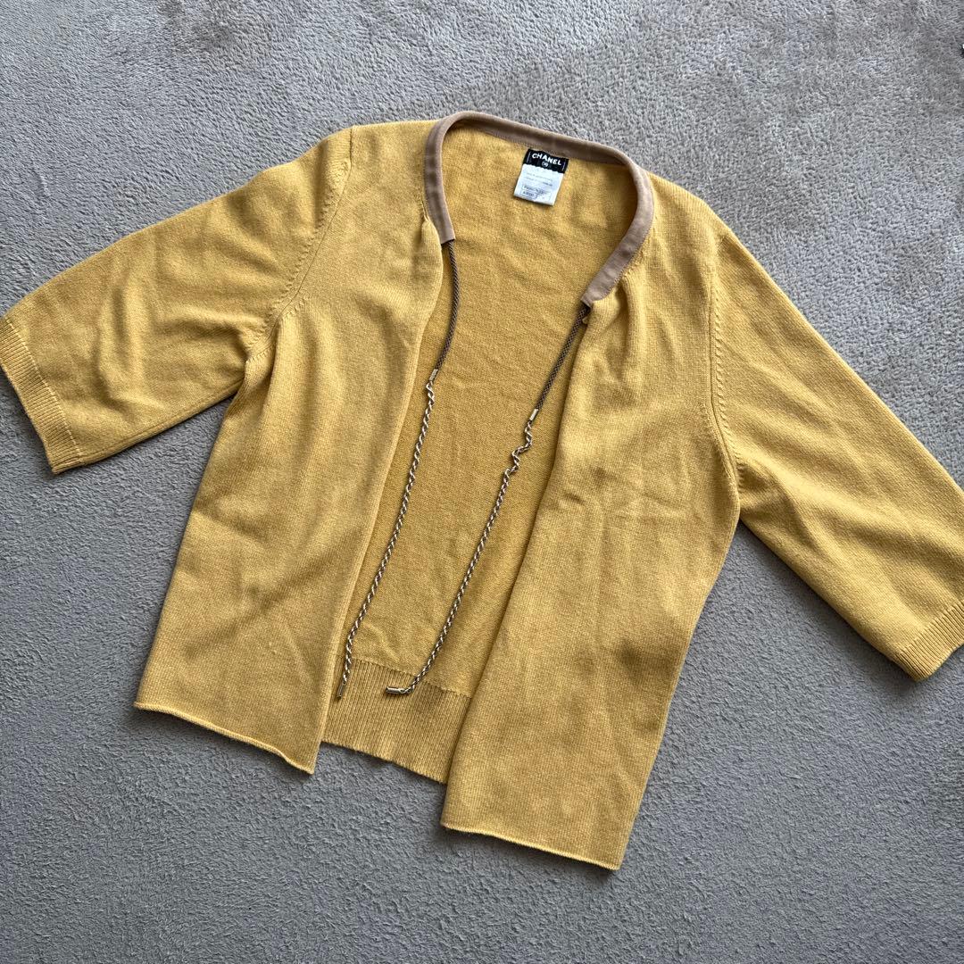 CHANEL イエロー 山吹色 カーディガン 36