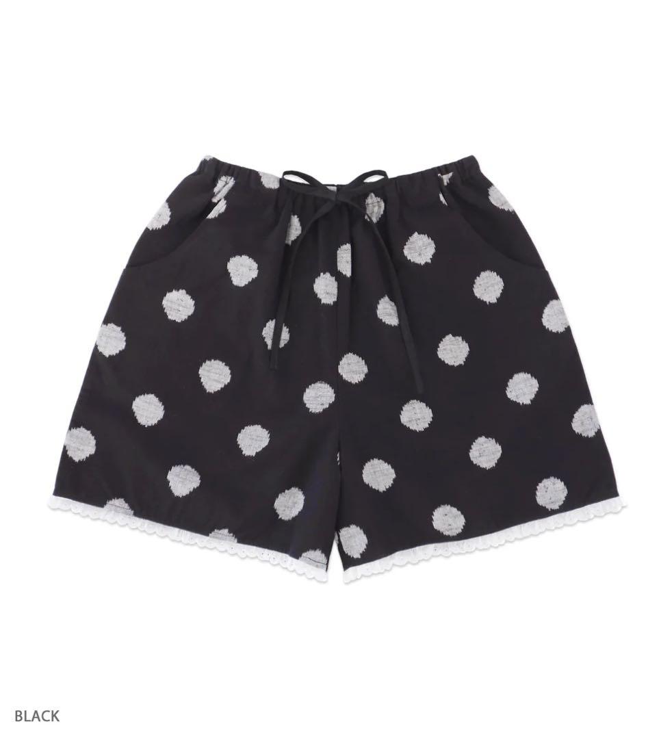 KATIE MISS DOTTIE ドットショートパンツ　フリーサイズ　ブラック