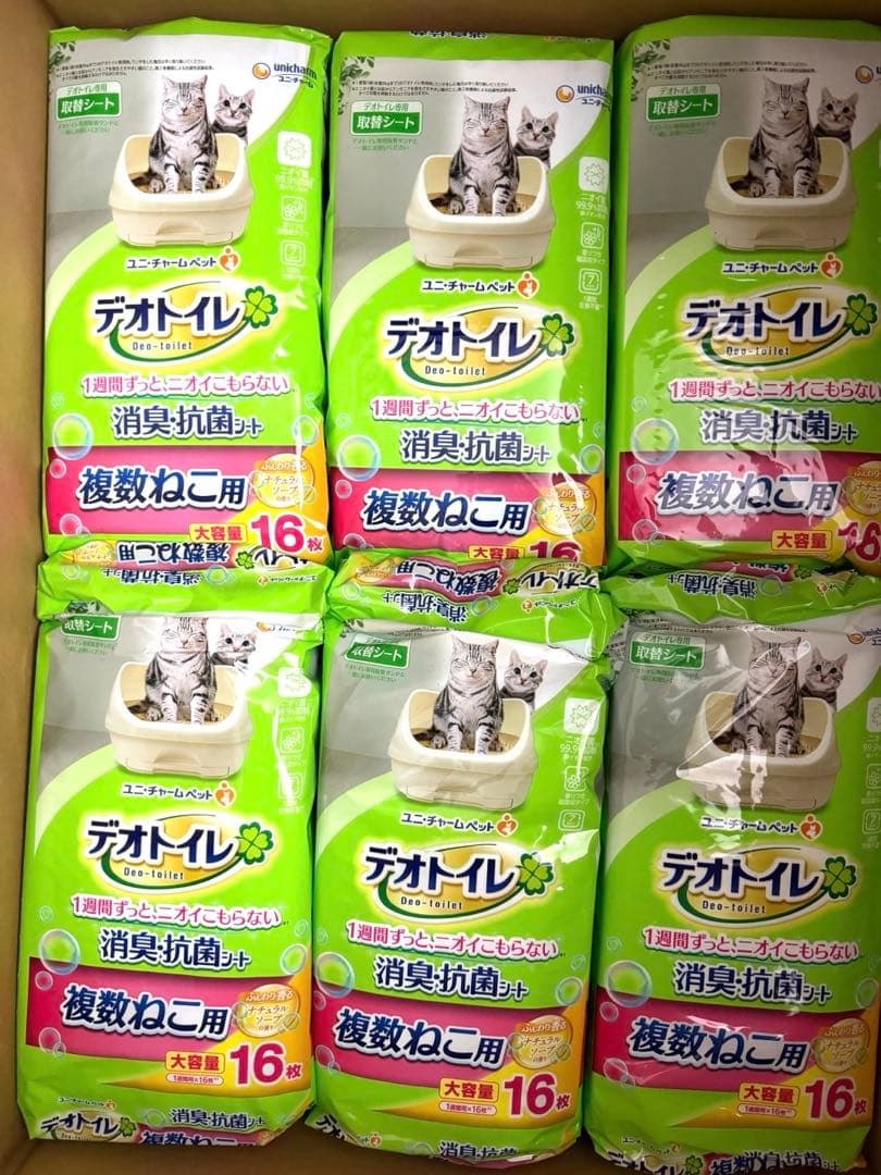 デオトイレ 消臭抗菌シートナチュラルソープの香り 大容量 16枚入×6袋