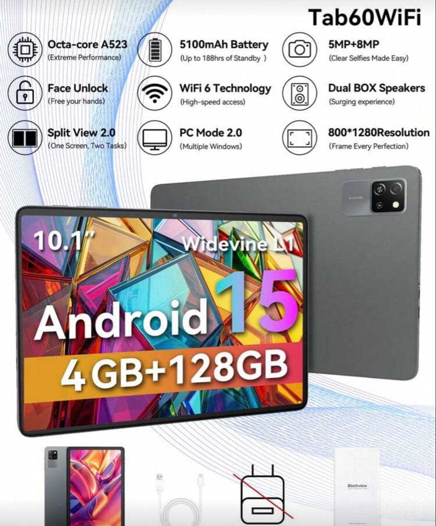 Blackview Tab60 WiFi 10.1インチタブレット