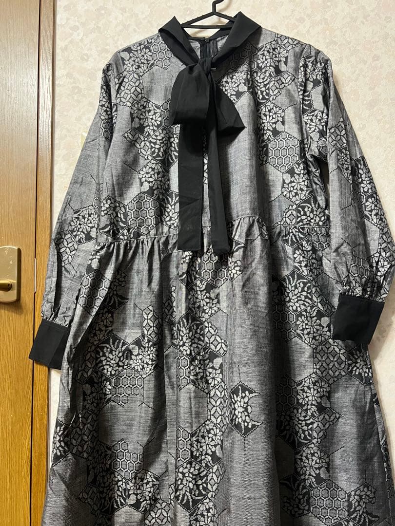 着物リメイクワンピース　本場大島紬　正絹　新品