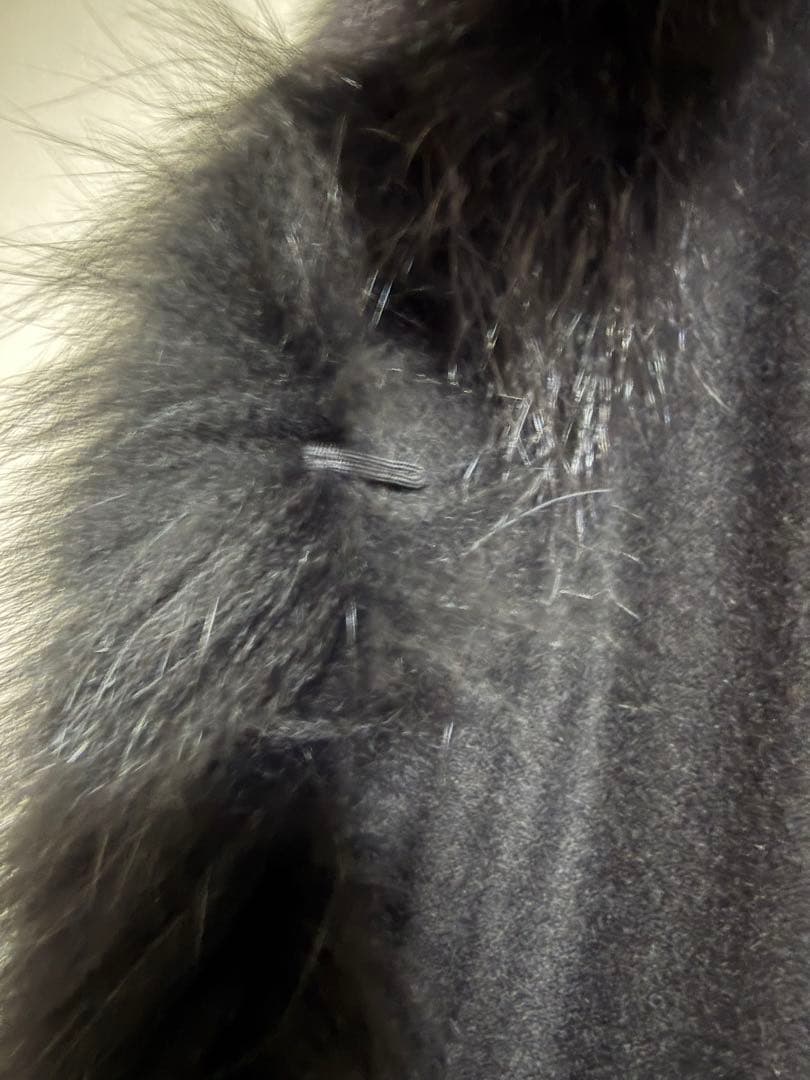 SAGA FURS カシミヤ100%　ブルーフォックス　ポンチョ