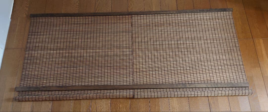 別注依頼暖簾仮写真幅約180cm（90x2）長さ約80cmと60cm 焦茶色木簾