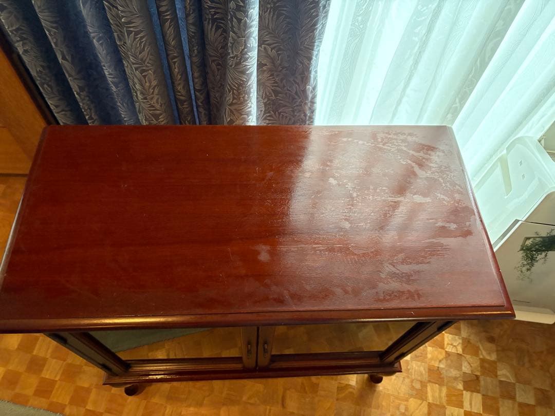 木製ダークブラウンキャビネット（訳あり）