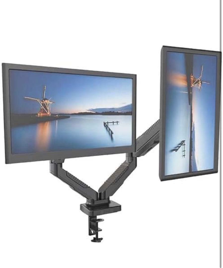 Lumen MA-GS207BK ガススプリング式 ２面液晶ディスプレイアーム