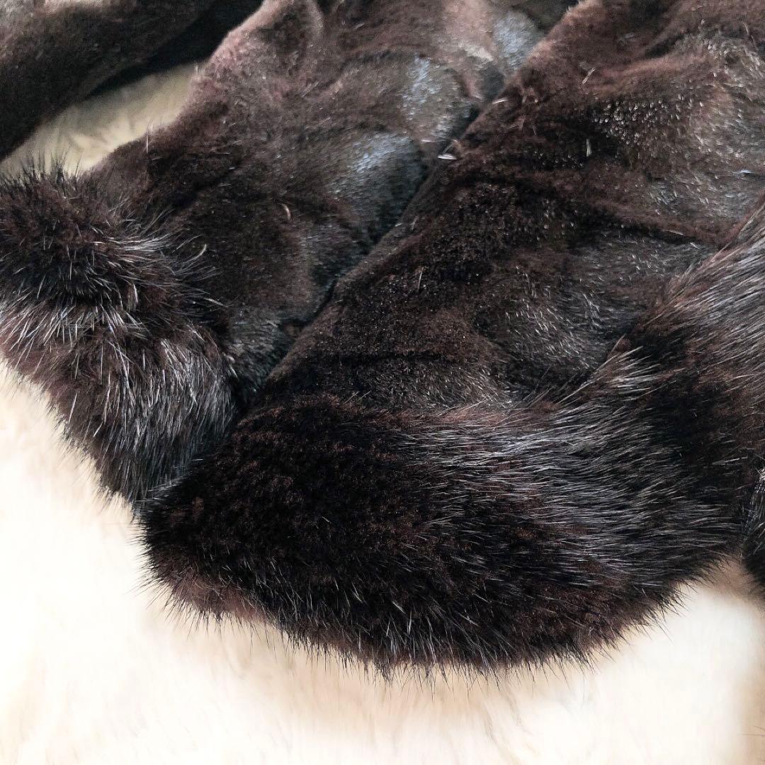 EMBA*エンバ　ショートミンクコート　毛皮　リアルファー　ブラウン