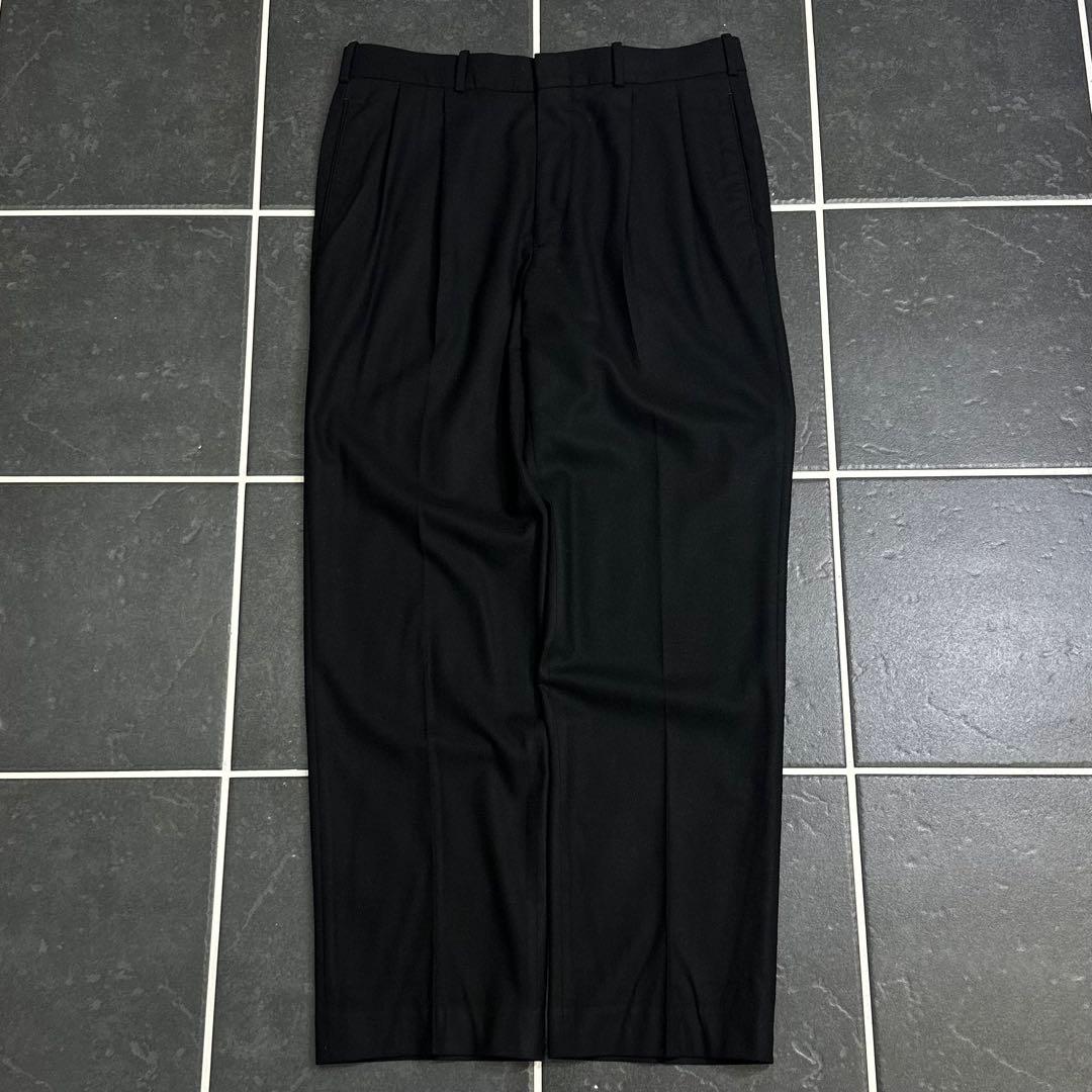 00s Lands’ End 【ウール　フランネル　ツータック　スラックス　黒】