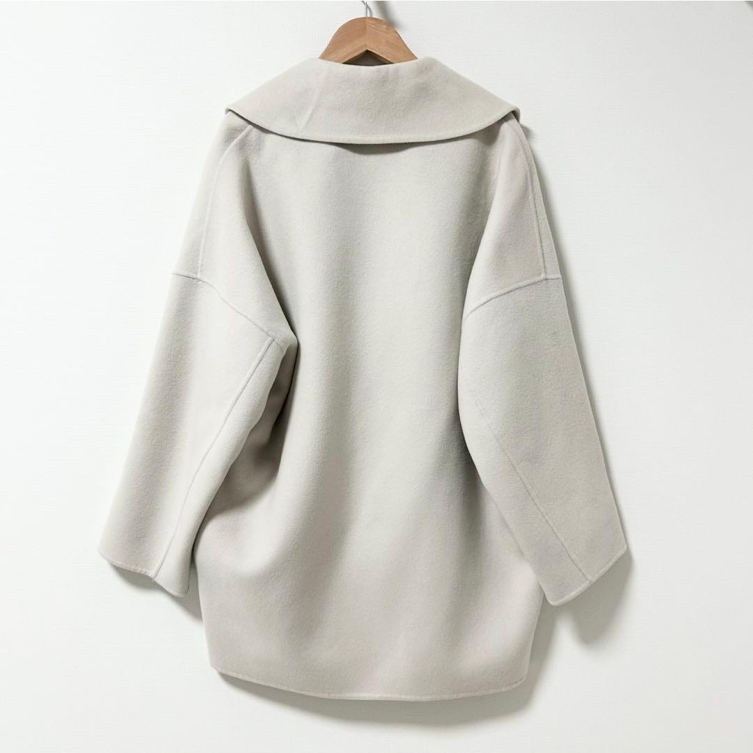 ebure super120 ダブルビーバーダブルオーバーコート　オフホワイト