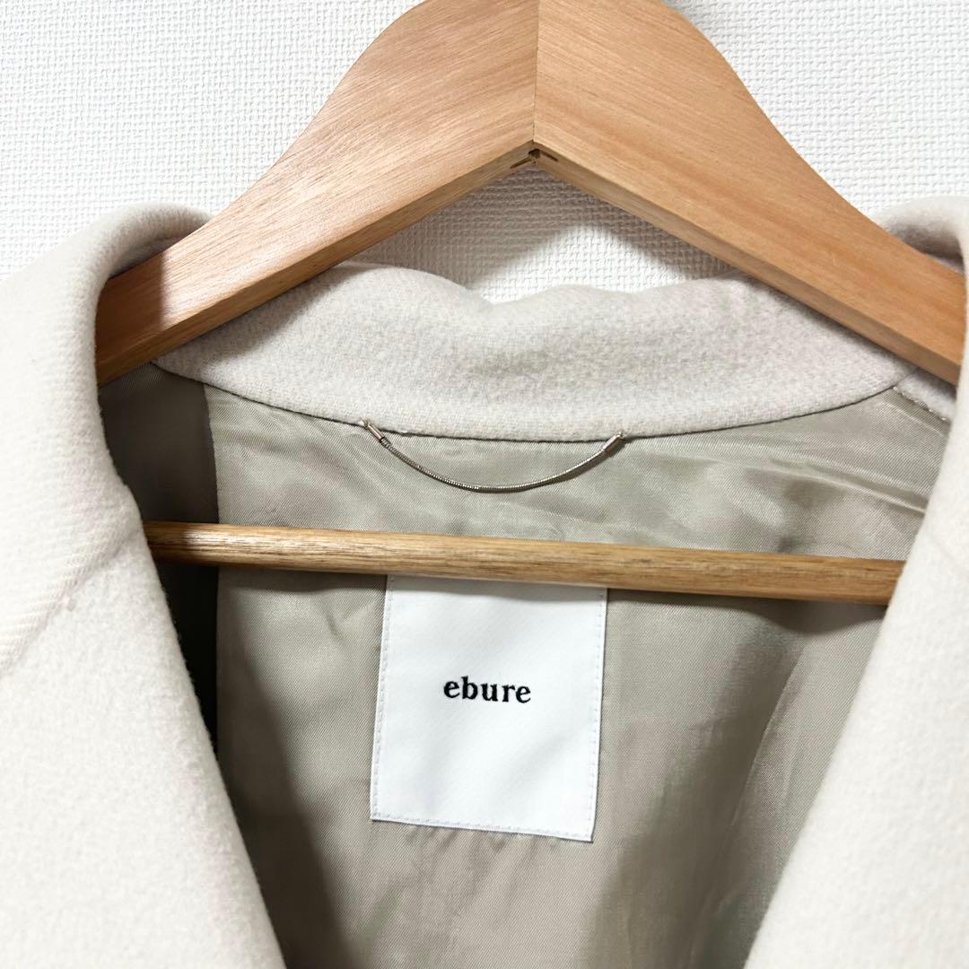 ebure super120 ダブルビーバーダブルオーバーコート　オフホワイト